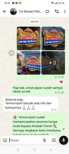 Testimonial Papan Bunga Pernikahan tenggarong