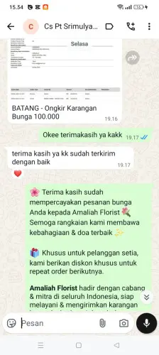 Testimonial Papan Bunga tenggarong
